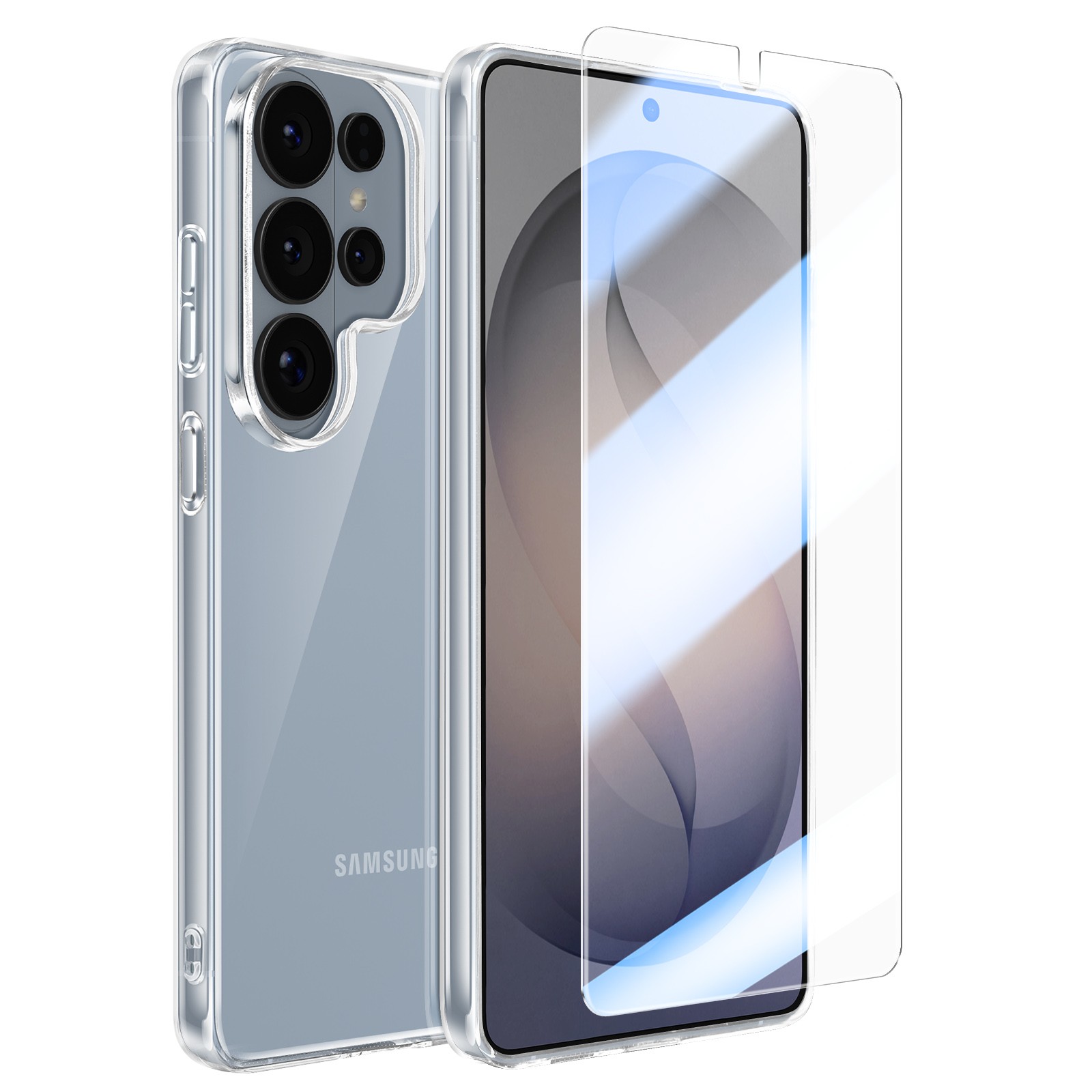 Coque Galaxy S26 Ultra transparente Mayaxess avec protection écran verre trempé anti-rayures