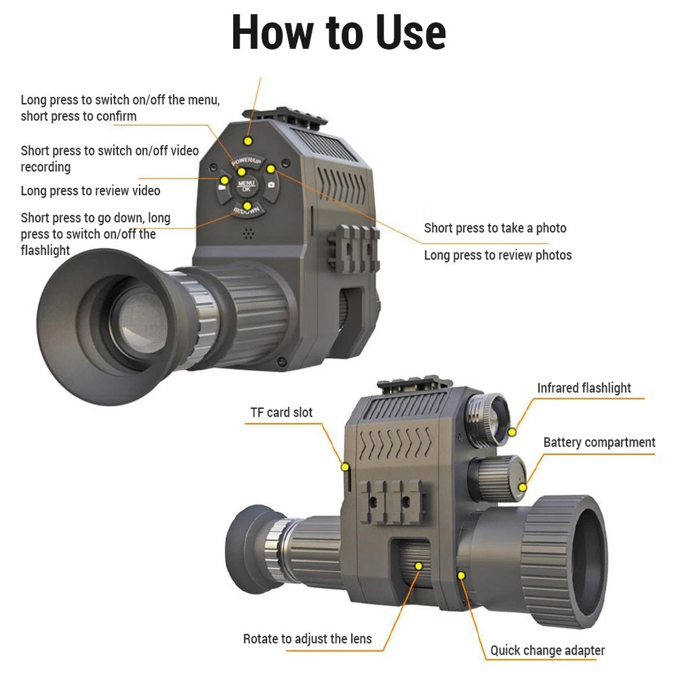 Nachtscope Jagdkamera Jagdvisier IR Kamera 1080P Infrarot Nacht