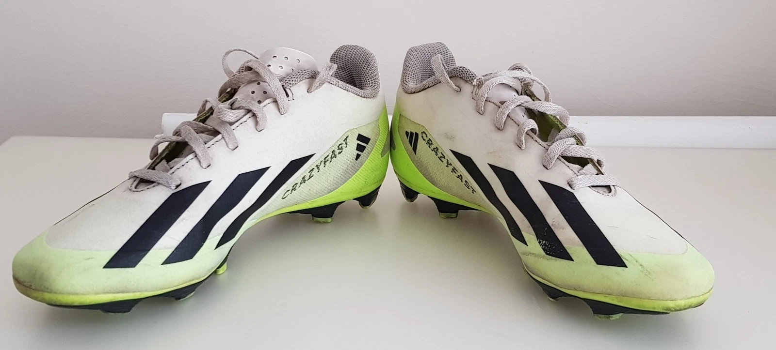 •• Scarpe da calcio Adidas X CrazyFast.1 FG bianco giallo taglia UK 7 ••