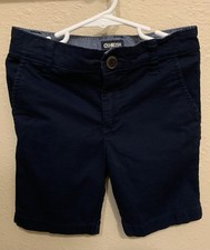L K- Boys OshKosh B gosh Boys Navy Chino Uniform Shorts Size 5/5a Adj Waist