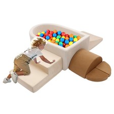 Foam Climbing Blocks with Ball Pit for Toddlers, 6-Piece Soft Play Set Climbi...