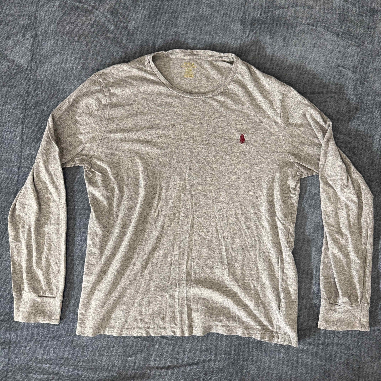 Polo Ralph Lauren Long Sleeve Gray T Shirt Mens Large