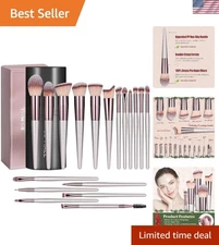 Luxury 18-Piece Makeup Brush Collection for Flawless Application - A-Champagne