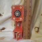 Vintage German wood folk art miniature grandfather clock  Linden Blackforest — photo 3