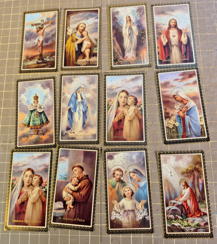 Lot 12 Catholic Prayer Funeral Holy Cards Jesus Mary 70s-80s Wisconsin Set bb