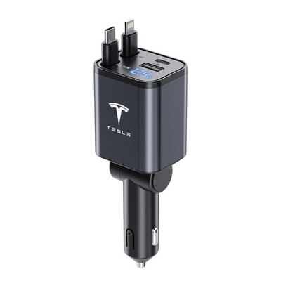 Retractable Charger for Tesla Model Y 3 X S, Super Fast Charger Adapter 4 in ...