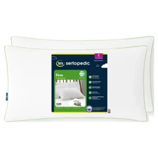 Sertapedic Firm Bed Pillow, King, 2 Pack Antimicrobial comfort 20” x 36"
