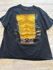 Marvel X-Men Wolverine Shirt Mens XL Black Costume Graphic Tee Cotton X Logo