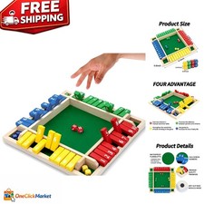 Shut The Box Dice Game - Engaging Math Fun for 2-4 Players, Portable Wood Design