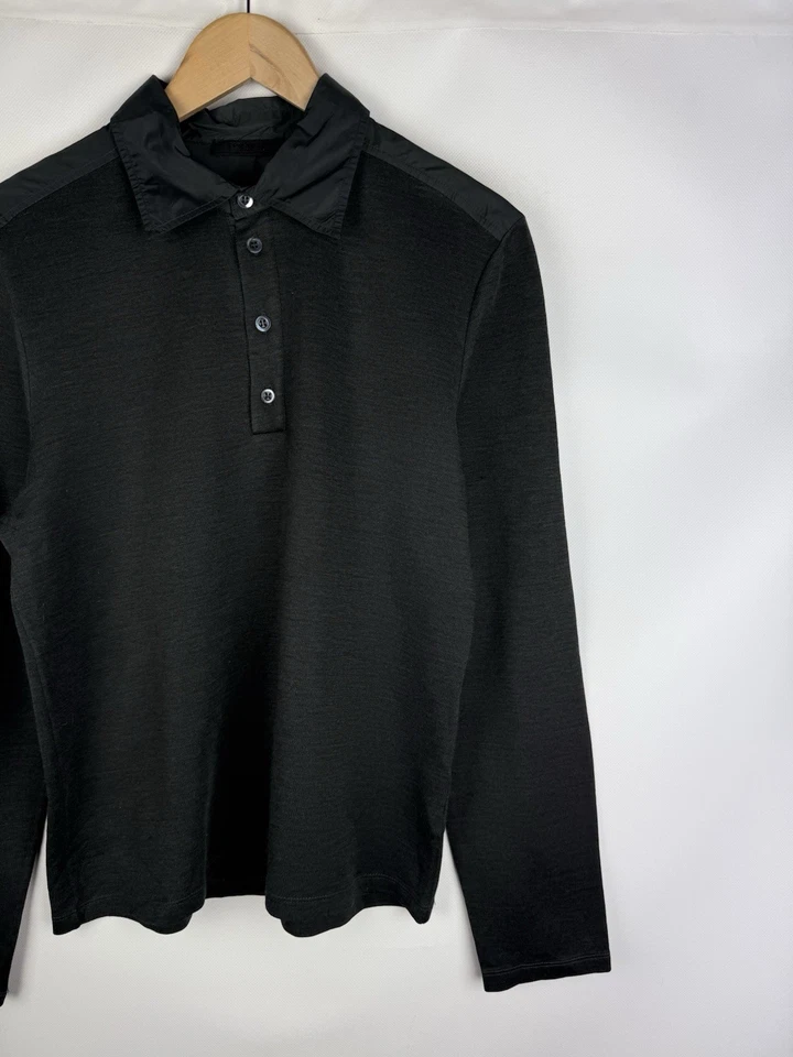 Suéter Polo Pullover Prada Milano Para Hombre Manga Larga Lana/Nailon Talla L Se Ajusta a M Foto 3 de 4
