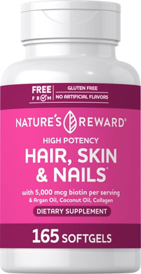 HAIR, SKIN & NAILS mit 5000mcg Biotin, 165 Softgel, sehr vollständig KOSTENLO...