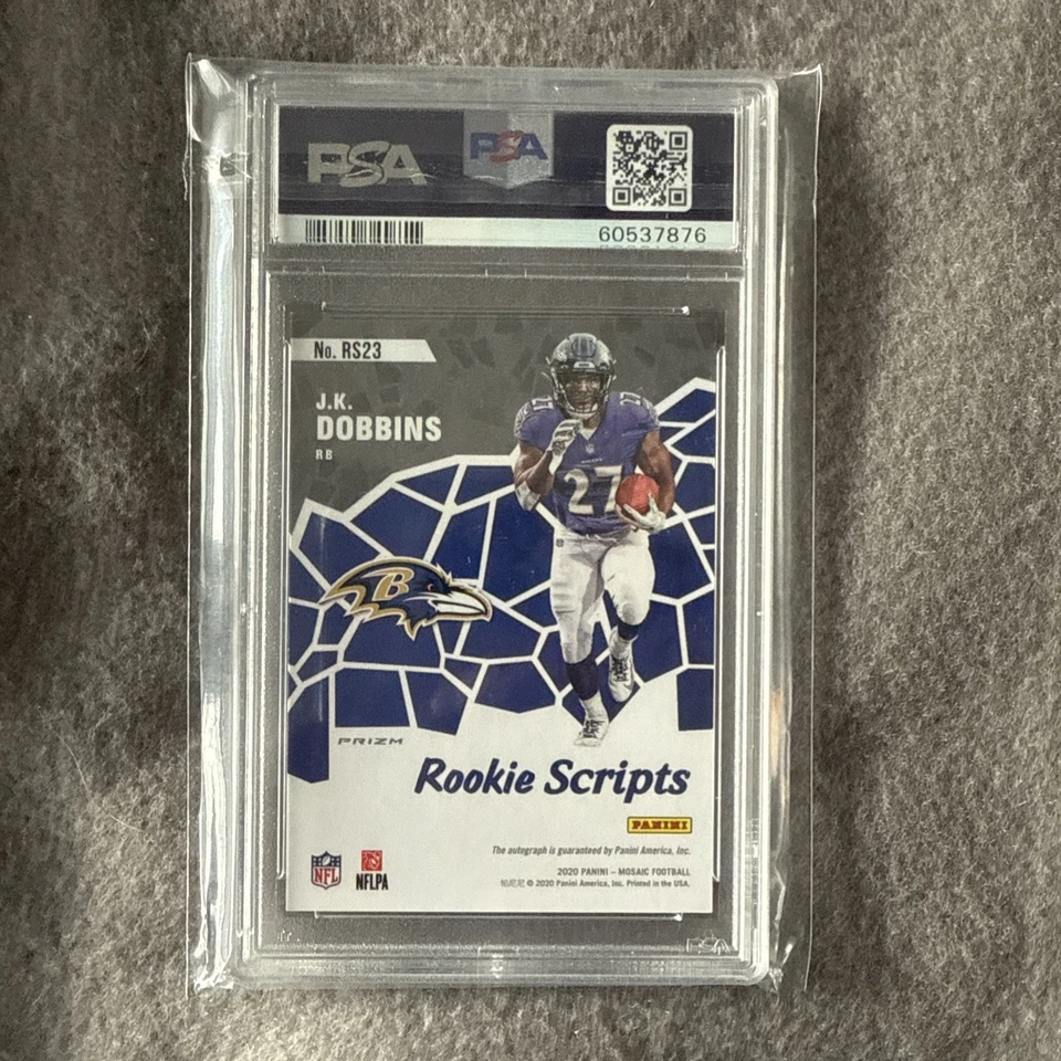 2020 Mosaic JK Dobbins Rookie Scripts Auto #RS23 PSA 10 Gem Mint - Image 2 of 2