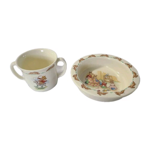 Royal Doulton Bunnykins Tableware LTD English Fine Bone China Bowl and Cup Bunny