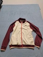 Buffalo by David Bitton Full Zip Track Jacket Size Large Brown Beige Long Sleeve