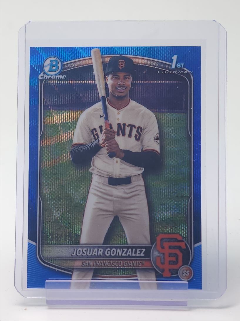 JOSUAR GONZALEZ 2025 BOWMAN CHROME 1ST BLUE WAVE GIANTS /150 Q4060
