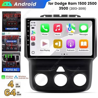 Car Radio Carplay For 2014-2018 Dodge Ram 1500 2500 3500 Stereo 64GB Android 15