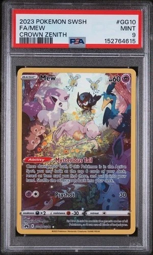 New Listing2023 Pokemon Sword And Shield Crown Zenith #GG10 Fa/Mew Crown Zenith PSA 9