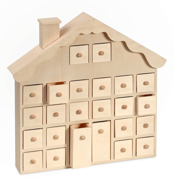 Vbs Holz-Adventskalender Weihnachtshaus 36,5X37X7Cm Mit SchüBen Basteln-image