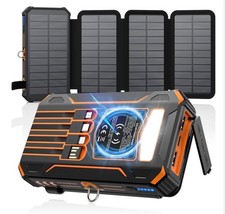 Solar Charger Power Bank - 48000mAh Wireless Portable Charger Built-in 4 Cables