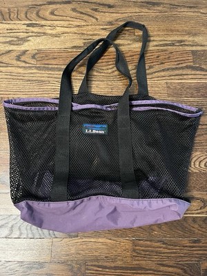 VTG 90s L.L. Bean Mesh Tote Bag Purple Black Nylon Handles | eBay