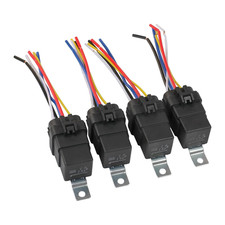 4 Pack 12V DC Waterproof Relay and Harness 40/30 AMP Heavy Duty 12 AWG Tinned C