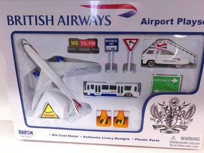 British Airways Airport Playset Plane Bus Diecast Daron RT6001 NEW OLD STOCK