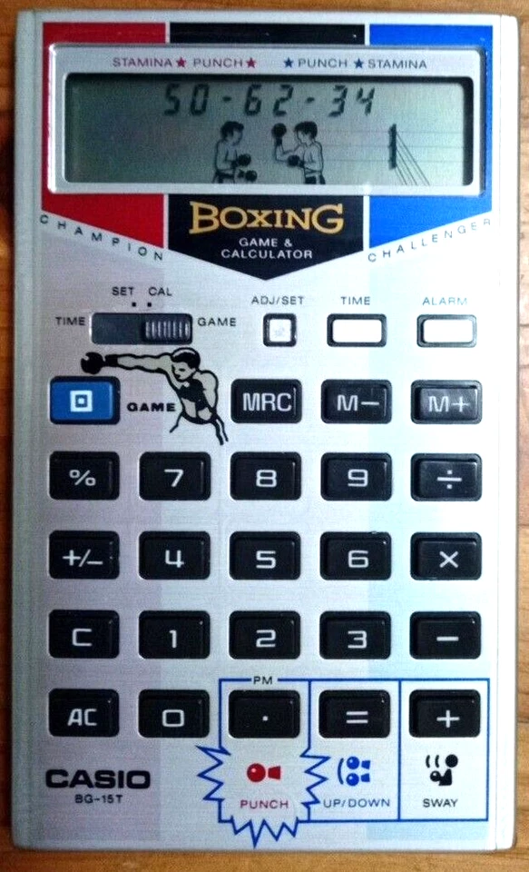 casio カシオ　BG-15T ゲーム付き電卓　boxing ボクシング CASIO ボクシングゲーム付き電卓 BG-15T 動作確認済 CASIO BG-15T 電卓