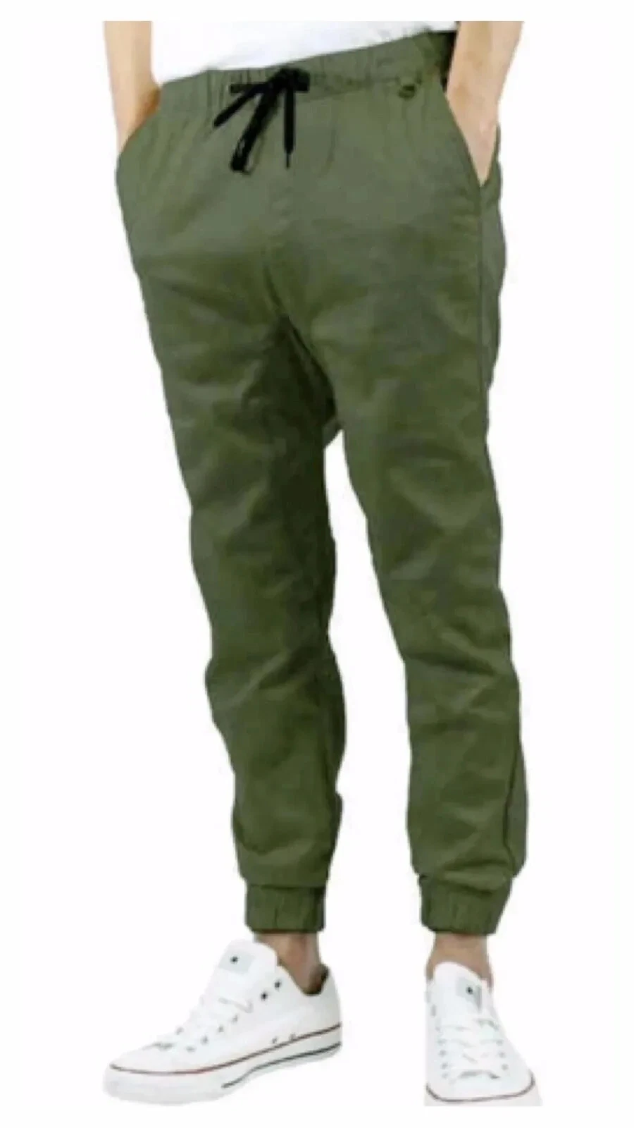 Men's Twill Jogger Pants Sports Casual Trousers Fashion Elastic Sweatpants NEW