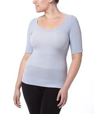 Spanx elbow length scoop neck blue 1012 Large PERIWINKLE control top $98 Blue M