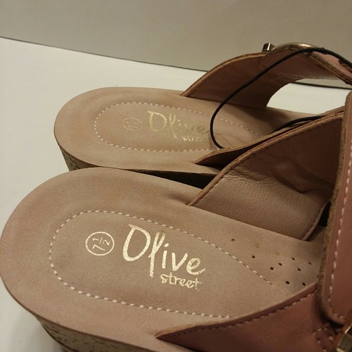 NEW Olive Street MADDIE Womens Sandal 7.5 Wedge Blush Buckle Vegan Boho Hippie - Picture 7 of 9