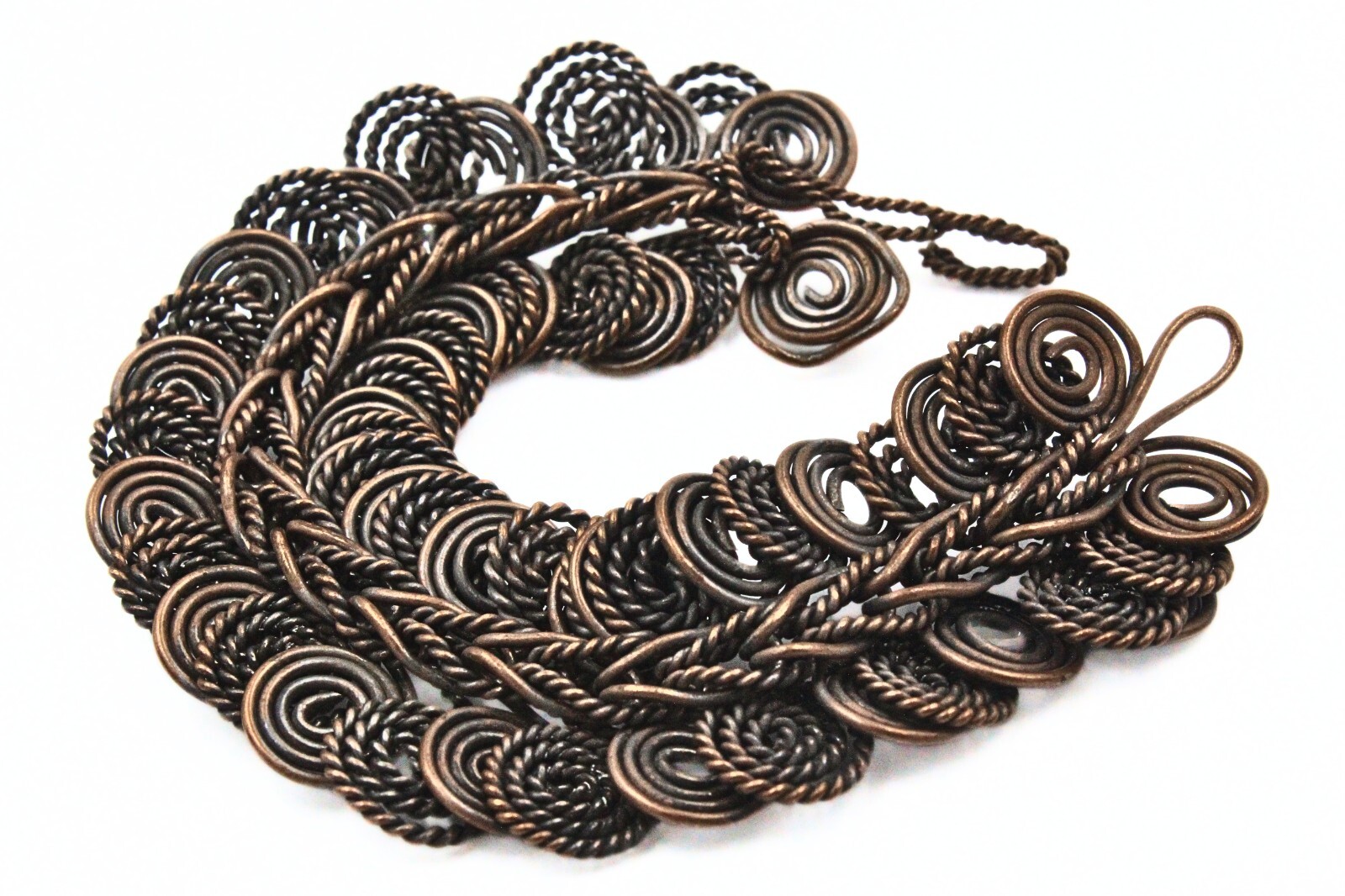 Rustic Studio Artisan Snail Wire Copper Articulat… - image 7