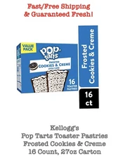 Pop Tarts Toaster Pastries Frosted Cookies & Creme 16 Count, 27oz Carton