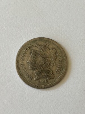 1866 Three Cent Nickel Piece 3C Ungraded Obsolete US Coin