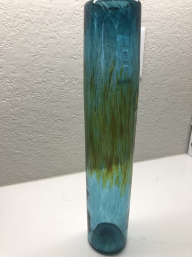 Wimberley Glassworks Tall Hand Blown Art Glass Bottle Vase Multicolor Bottle Dec - Picture 5 of 9