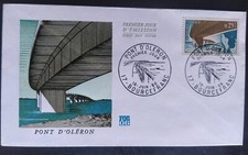 ENVELOPPE PREMIER JOUR TIMBRE PONT D'OLÉRON 1966 OBLITÉRÉS BOURCEFRANC N° 1489