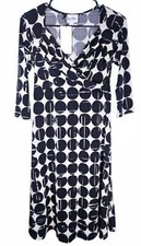 Leota Women's Polka Black/Cream Dot Dress - Extra Small NWT
