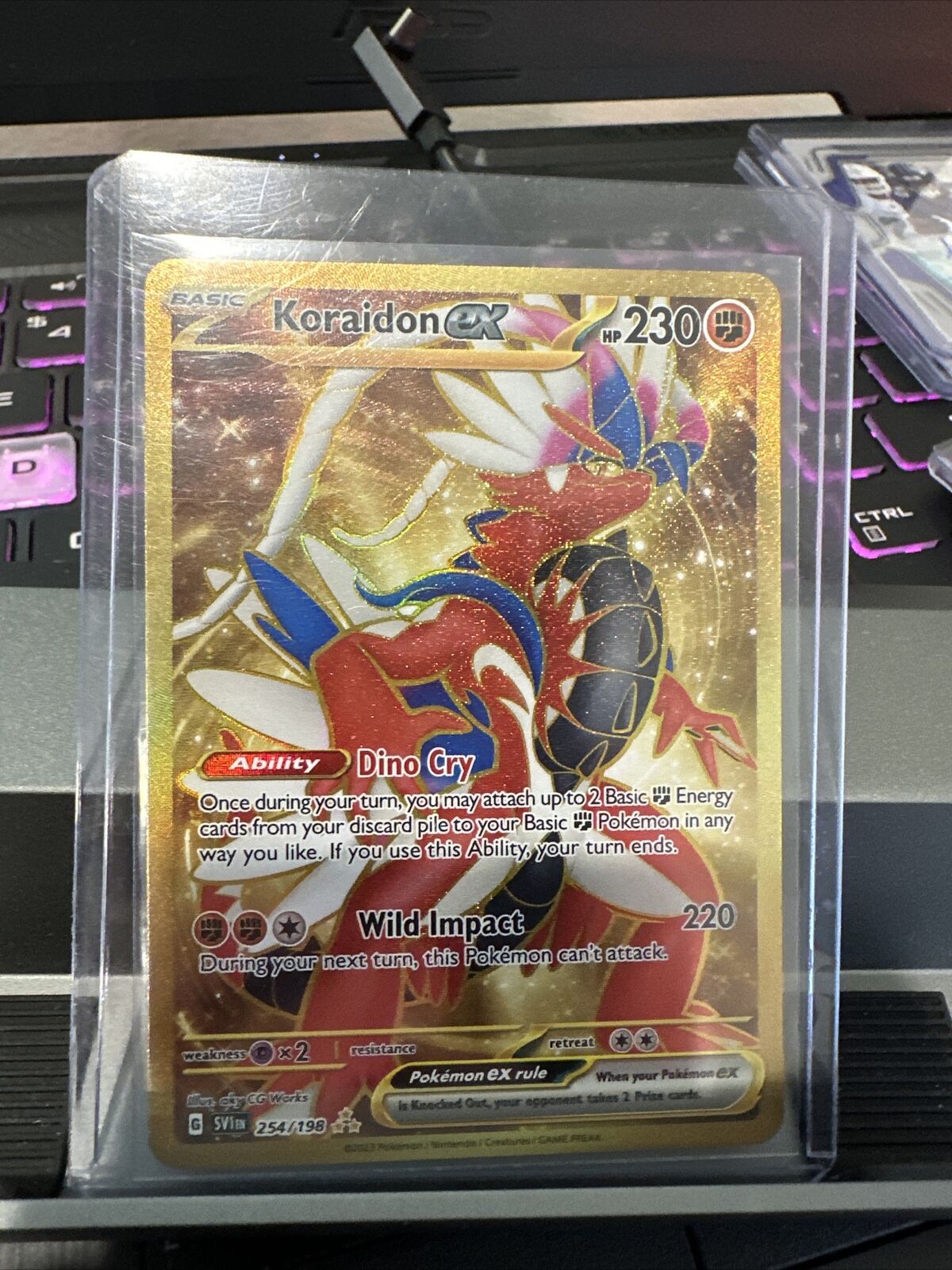 Mavin  Pokemon TCG Scarlet & Violet Koraidon EX Hyper Rare Gold 254/198  Secret Rare