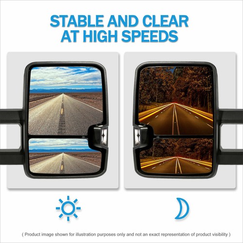 Power Fold Tow Mirrors Manual extended For 07-13 Chevy Silverado GMC Sierra 1500 - Picture 7 of 10