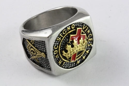 MASONIC TEMPLAR MASONIC CRUSADER TEMPLAR KNIGHTS SIGNET RING / 474