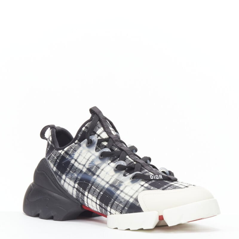 CHRISTIAN DIOR D Connect black white check chunky sole CHRISTIAN DIOR D Connect black white check chunky sole