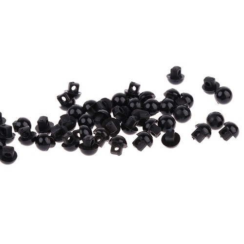 100pcs 6mm Black Round Domed Mushroom Buttons Sewing Doll Eyes Nose - Picture 7 of 12