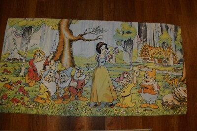 WALT DISNEY Vintage Big Beach Towel Snow White and the Seven Dwarves made Brazil