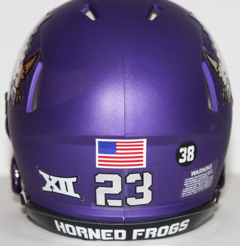 2023 Texas Christian TCU Horned Frogs Custom Riddell Mini Helmet vs Texas - Picture 3 of 3