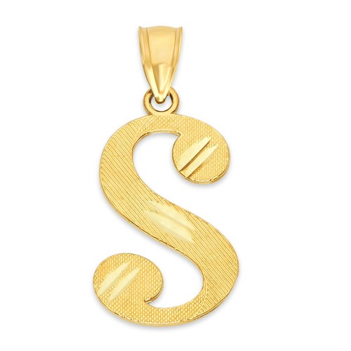 10k Real Solid Gold Initial Pendant, Personalized Cursive Letter Charm Jewelry - Picture 52 of 66