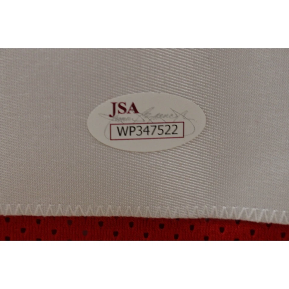 Jersey rojo estilo profesional autografiado/firmado de John Brodie JSA 44091 Foto 3 de 4