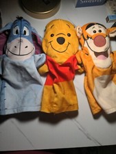 Disney Baby Melissa  Doug Winnie The Pooh Tigger Eeyore Plush Hand Puppets Lot