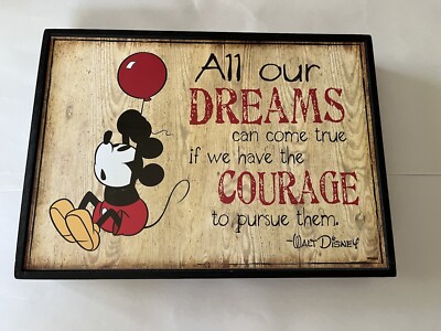Disney Open Roads Mickey Mouse Wall Plaque ''All Our Dreams...'' 10'' x 7.5''