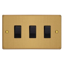 Varilight Essential Brushed Brass Full Range-Light Switch, Dimmers, USB & More!