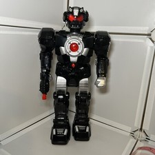 Large 14 in. Cyber Robot Action Figure, Lights Up Talks And Walks