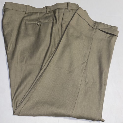 Stafford Essentials Mens Tan Straight Leg Classic Fit Dress Pants Size